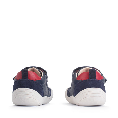 Start-Rite Duel, Navy/multi leather casual rip-tape first walking trainers 0851_9