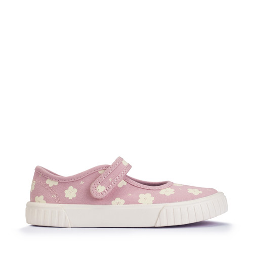 Lemonade, Dusty pink flower girls single bar rip-tape canvas shoes 6210_16