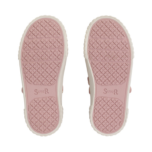 Lemonade, Dusty pink flower girls single bar rip-tape canvas shoes 6210_16
