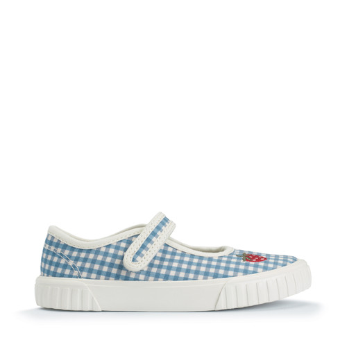 Lemonade, Denim blue gingham canvas single bar rip-tape canvas shoes 6210_2