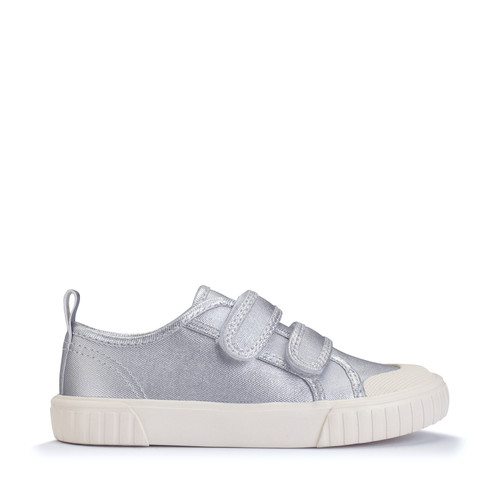 Start-Rite Tide, Tide, Silver canvas kids closed rip-tape canvas shoes 6214_4