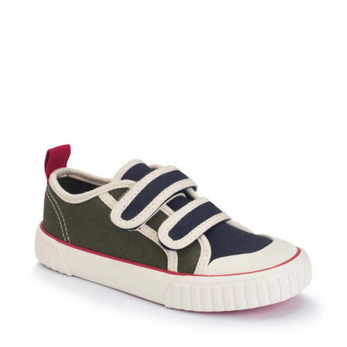 Start-Rite Tide, Tide, Khaki/navy canvas kids closed rip-tape canvas shoes 6214_5