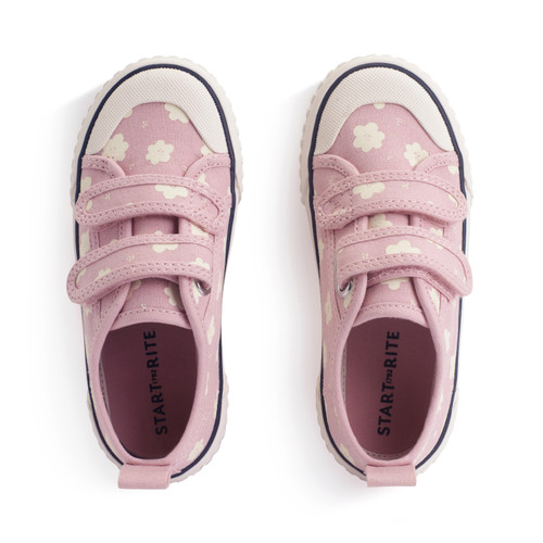Start-Rite Tide, Tide, Dusky pink flower canvas kids closed rip-tape canvas shoes 6214_6