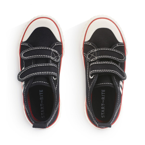 Start-Rite Tide, Tide, Black/white canvas kids closed rip-tape canvas shoes 6214_7