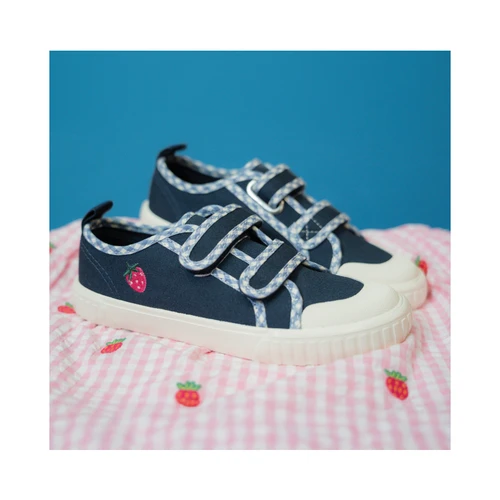 Start-Rite Tide, Tide, Navy strawberry canvas kids closed rip-tape canvas shoes 6214_9