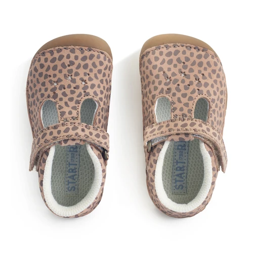 Start-Rite Tumble, Taupe splash nubuck baby girls rip-tape t-bar pre-walkers 0761_4