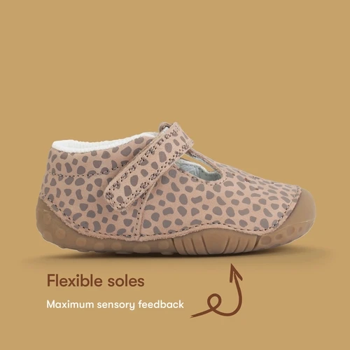 Start-Rite Tumble, Taupe splash nubuck baby girls rip-tape t-bar pre-walkers 0761_4