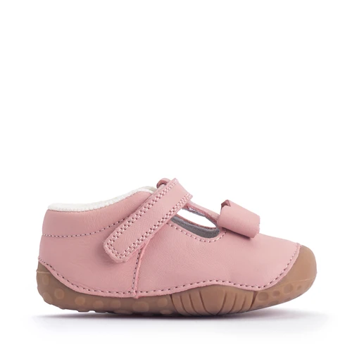 Start-Rite Wiggle, Dusky pink leather baby girls t-bar pre-walker shoes 0765_26