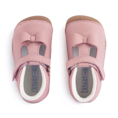 Start-Rite Wiggle, Dusky pink leather baby girls t-bar pre-walker shoes 0765_26