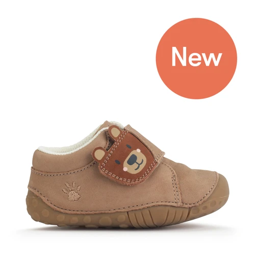 Start-Rite Bear Hug, Tan nubuck bear babies rip-tape pre-walkers 0824_0