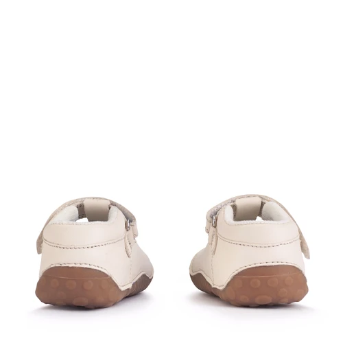 Start-Rite Squish, Cream leather bow girls T-bar rip-tape pre-walker shoes 0858_14