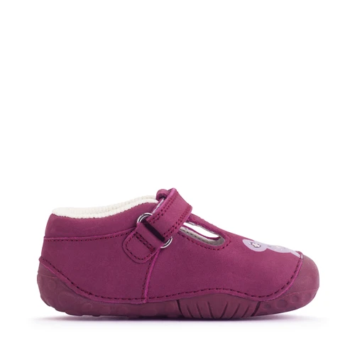 Start-Rite Squish, Berry nubuck mouse girls T-bar rip-tape pre-walker shoes 0858_8