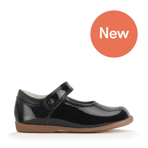 Start-Rite Slide, Black patent girls rip-tape Mary-Jane first shoes 1718_13