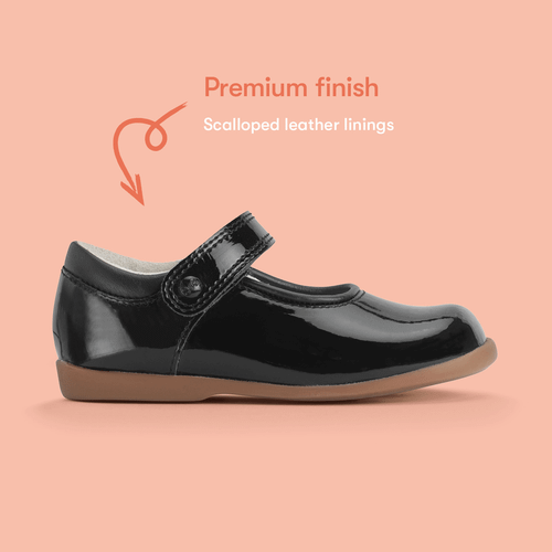 Start-Rite Slide, Black patent girls rip-tape Mary-Jane first shoes 1718_13