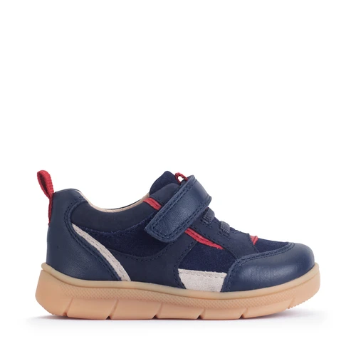 Start-Rite Stride, Navy nubuck mix rip-tape pre-school casual trainer shoes 0862_9