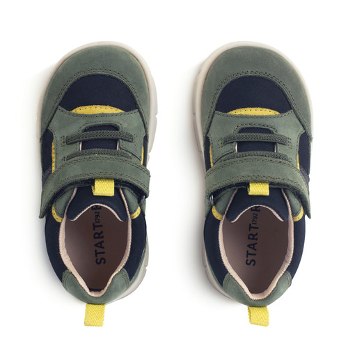Start-Rite Stride, Khaki nubuck mix rip-tape pre-school casual kids trainer shoes 0862_5