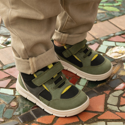Start-Rite Stride, Khaki nubuck mix rip-tape pre-school casual kids trainer shoes 0862_5