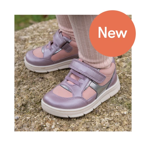 Start-Rite Stride, Mauve/silver nubuck mix girls rip-tape pre-school casual trainer shoes 0862_6