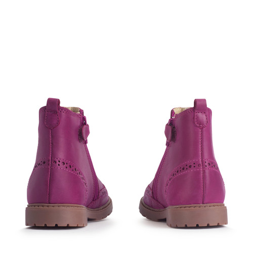 Start-Rite Chelsea, Berry leather/floral girls zip-up ankle boots 1727_58