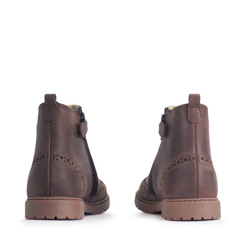 Start-Rite Chelsea, Brown leather kids zip-up ankle boots 1727_30