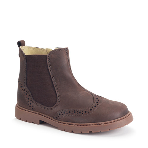 Start-Rite Chelsea, Brown leather kids zip-up ankle boots 1727_30