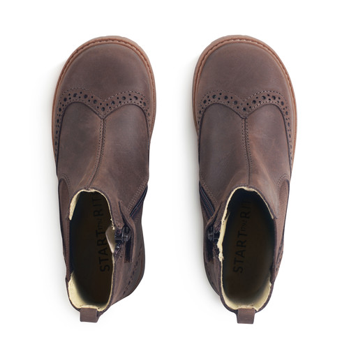 Start-Rite Chelsea, Brown leather kids zip-up ankle boots 1727_30