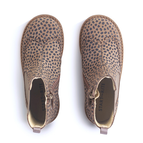 Start-Rite Bramble, Taupe splash nubuck girls zip-up Chelsea boots 1751_14