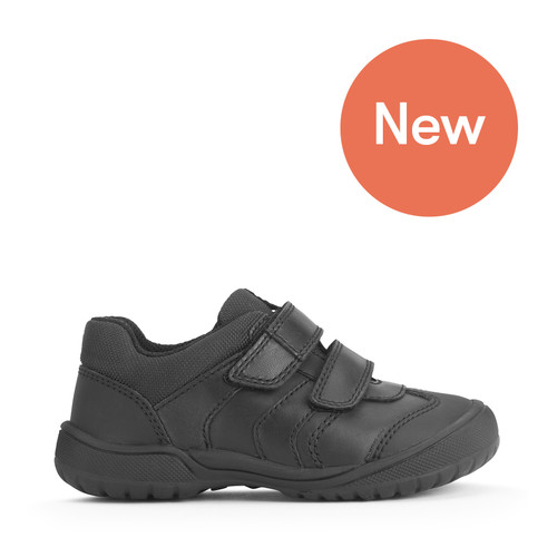 Start-Rite Action, Black leather boys tough rip-tape school shoes 1792_7