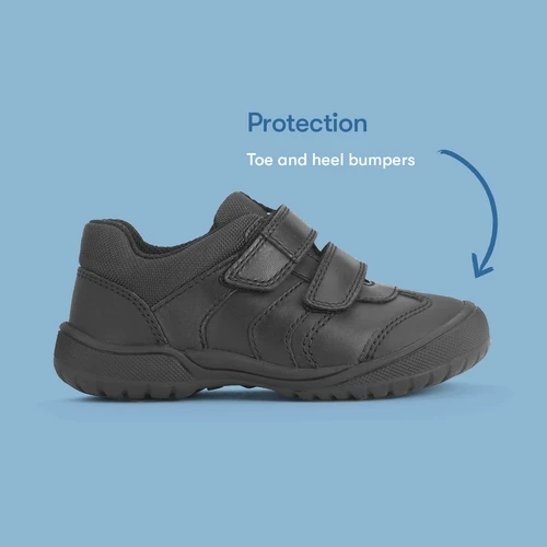 Start-Rite Action, Black leather boys tough rip-tape school shoes 1792_7