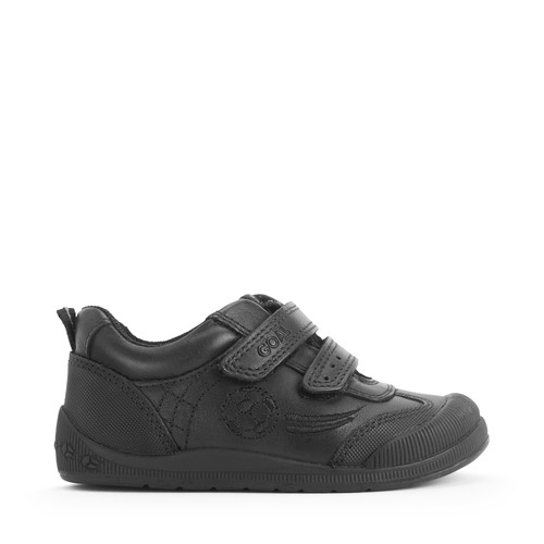 Start-Rite Hat-trick, Black leather rip-tape football first school shoes 1793_7