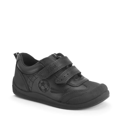 Start-Rite Hat-trick, Black leather rip-tape football first school shoes 1793_7