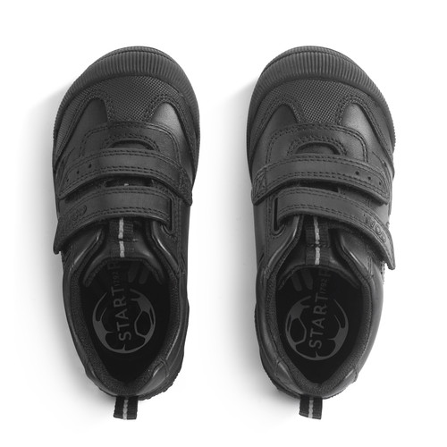 Start-Rite Hat-trick, Black leather rip-tape football first school shoes 1793_7