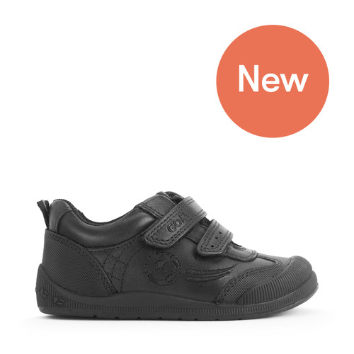 Start-Rite Hat-trick, Black leather rip-tape football first school shoes 1793_7