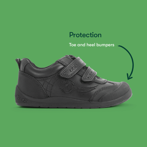 Start-Rite Hat-trick, Black leather rip-tape football first school shoes 1793_7