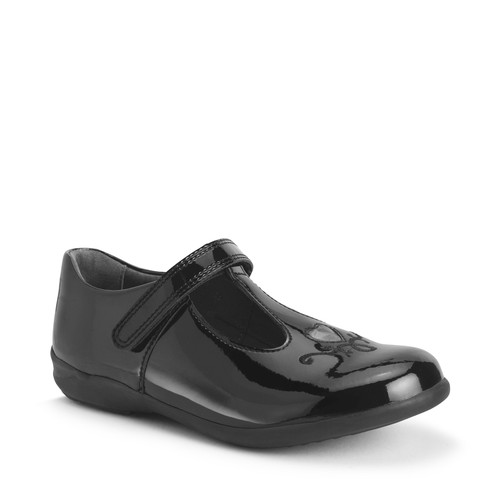 Start-Rite Gem, Black patent girls rip-tape T-bar school shoes 2841_3
