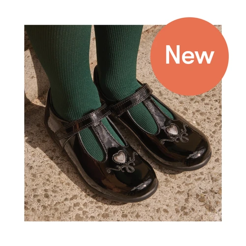 Start-Rite Gem, Black patent girls rip-tape T-bar school shoes 2841_3