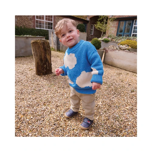 Start-Rite Harvest, Navy leather fire engine rip-tape toddler first walking shoes 0844_9