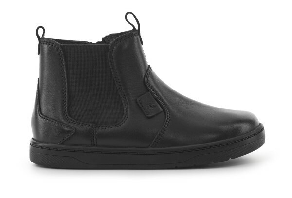 Black leather kids ankle boot