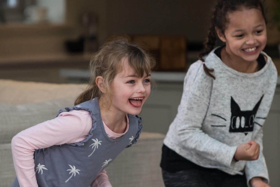 two girls dancing