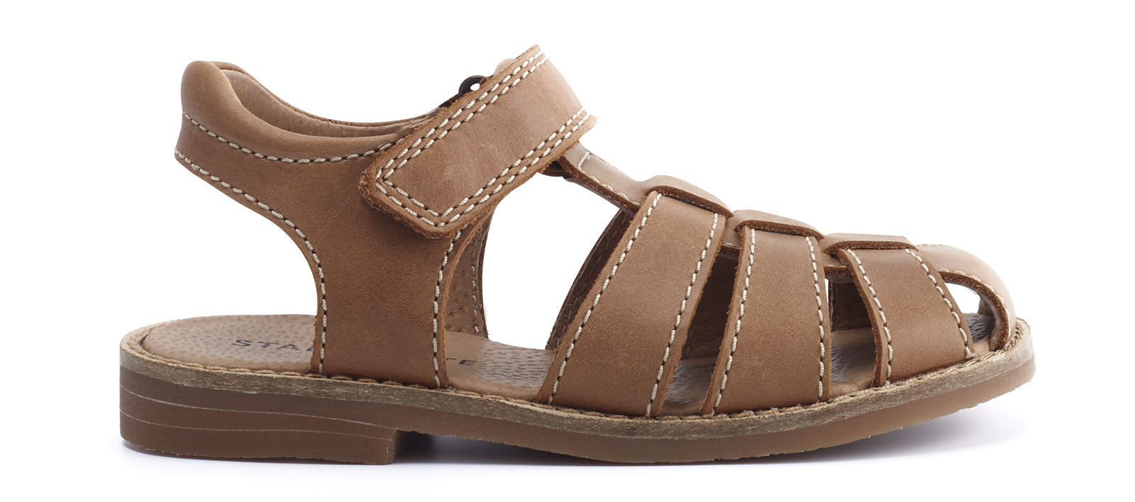 Start-Rite Coastal tan leather T-bar rip-tape sandals