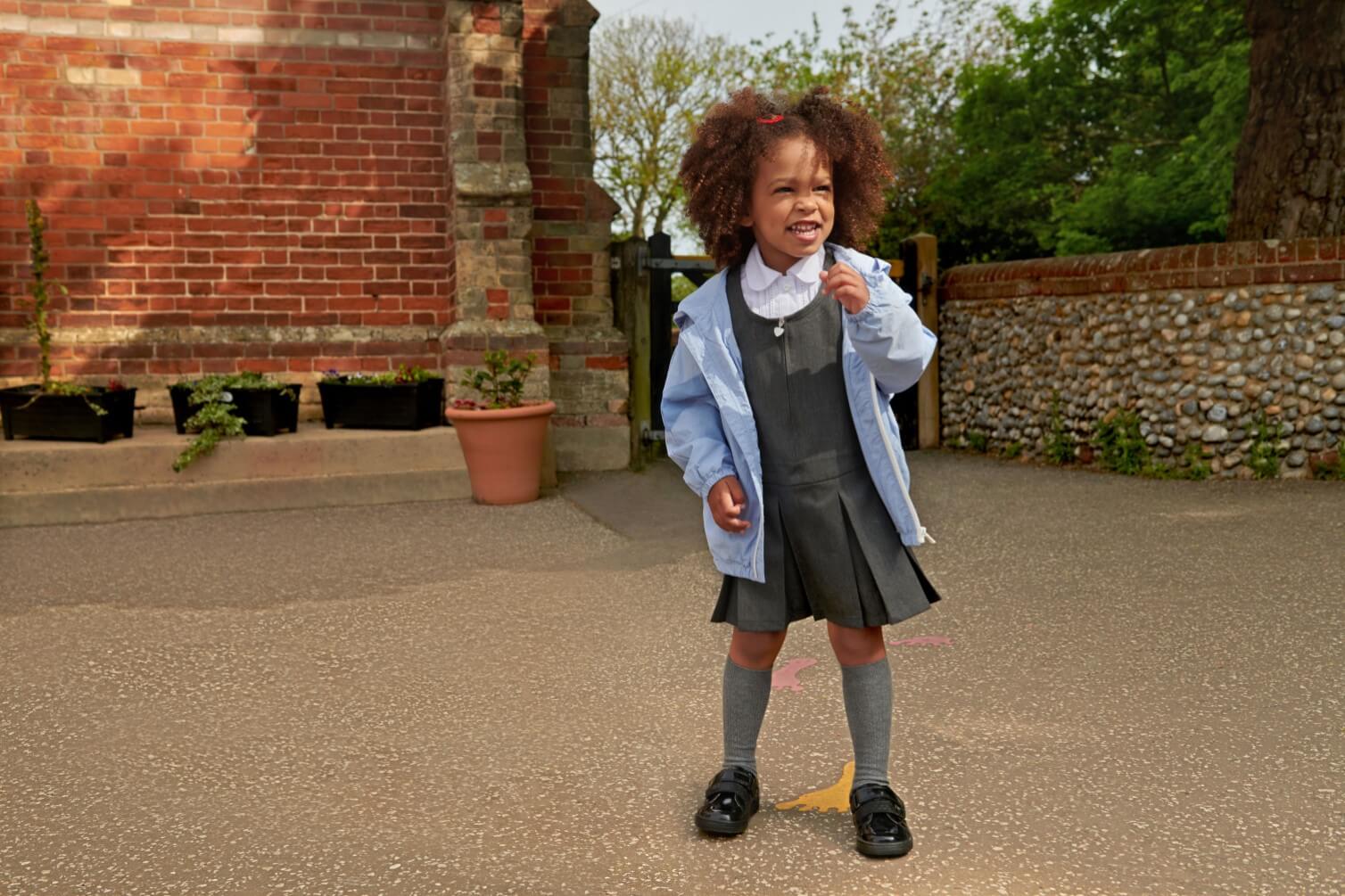 girl in school shoes