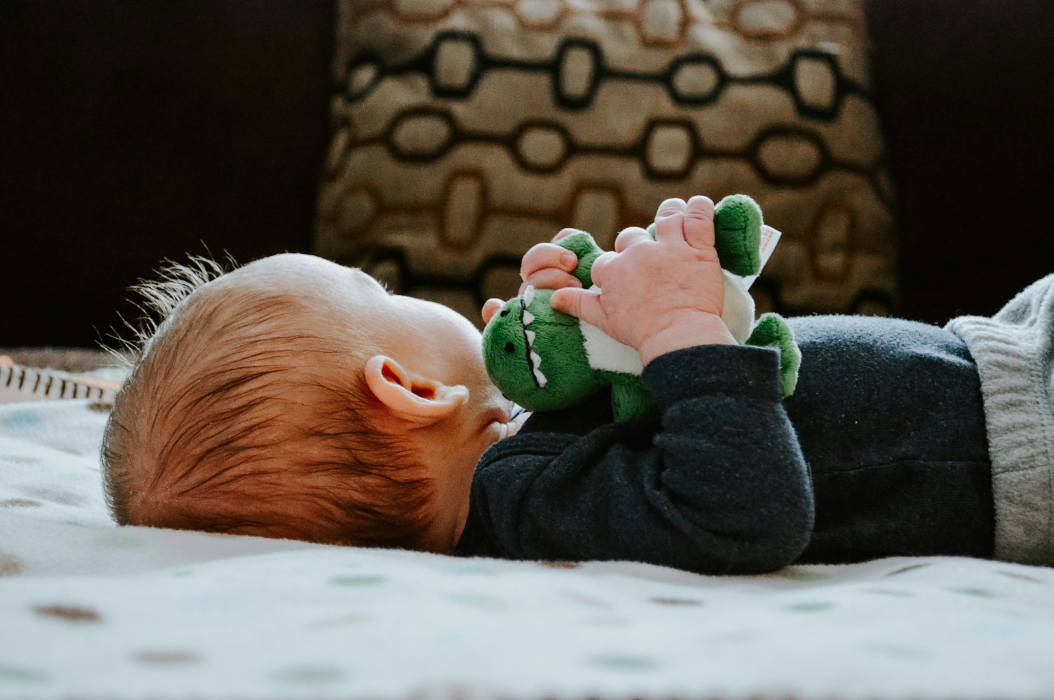 Sleeping child with teddy