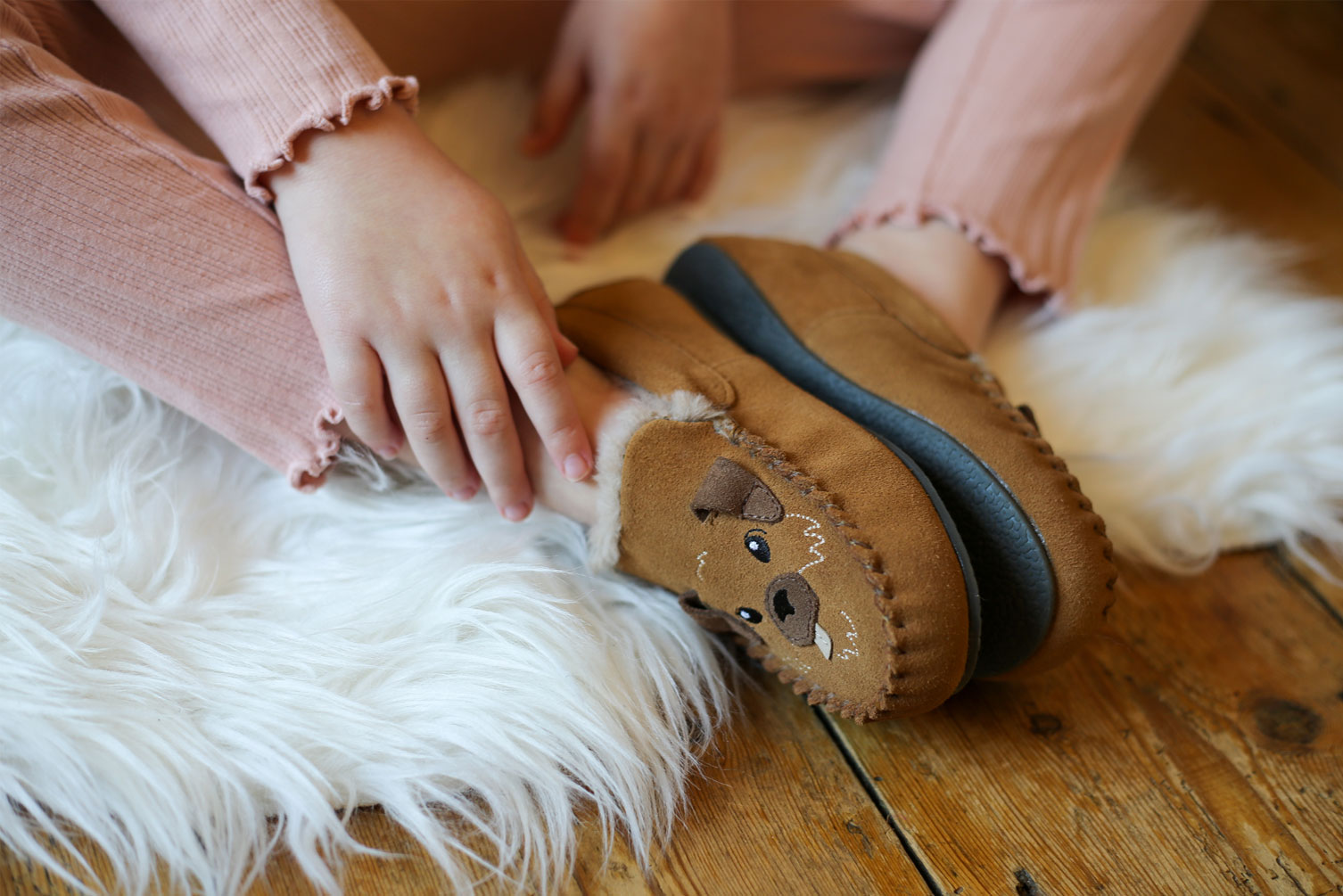 Girl wearing Start-Rite slippers