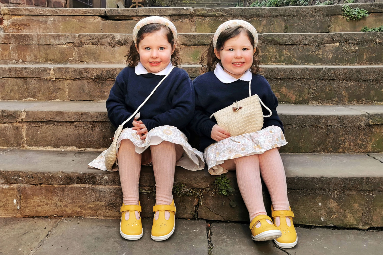 The twins in Start-Rite shoes