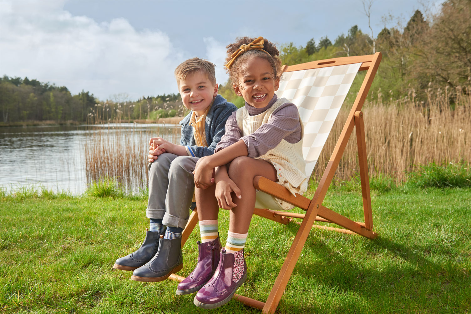 Girl and boy wearing Start-Rite boots