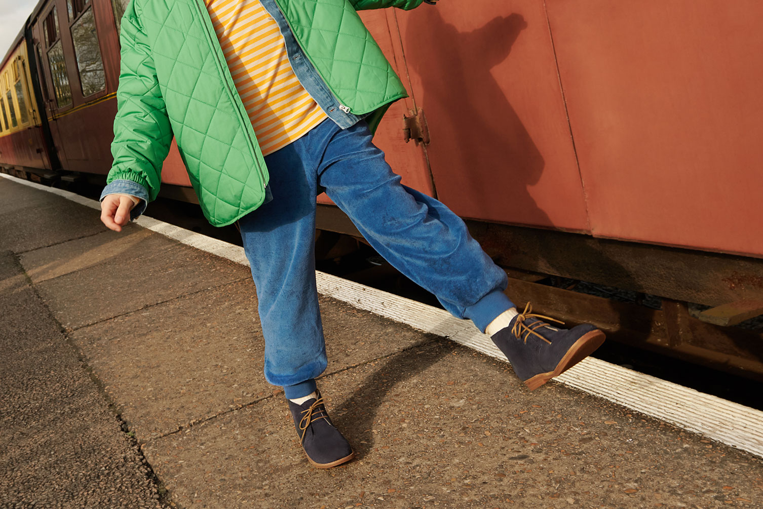 Boy wearing Start-Rite desert boots