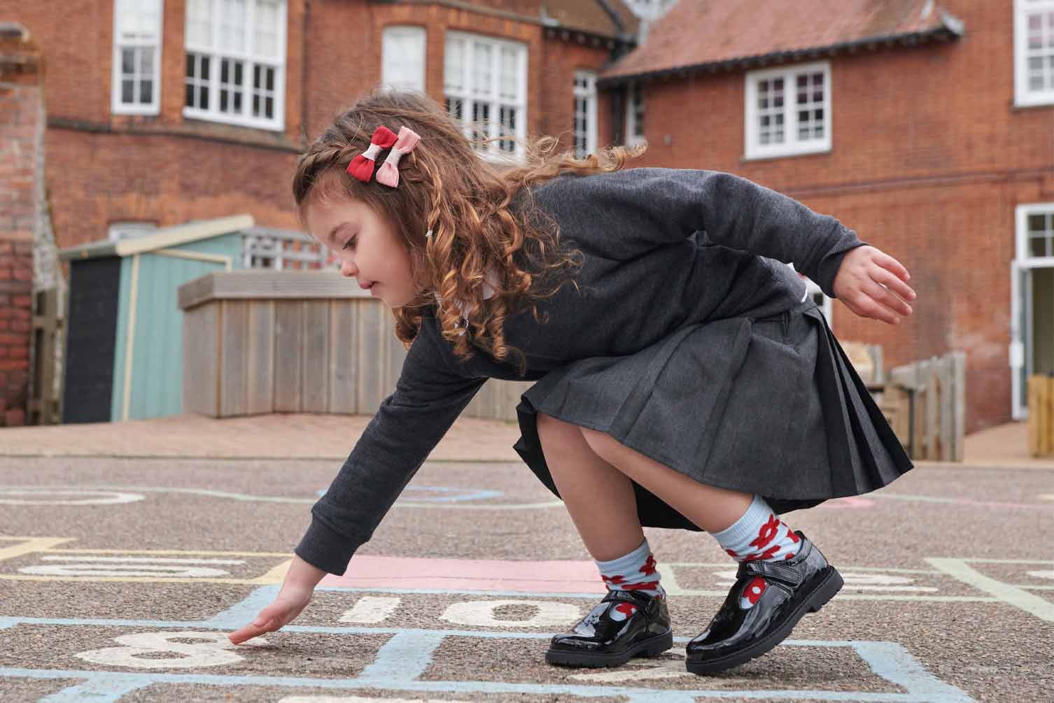 Girl wearing school shoes