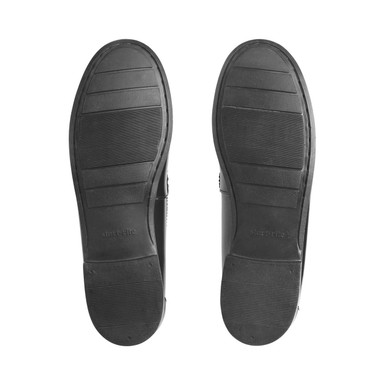 Penny 2, Black high shine leather slip-on school shoes