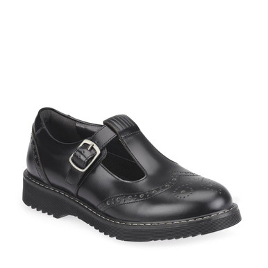 Imagine, Black leather girls T-bar buckle school shoes