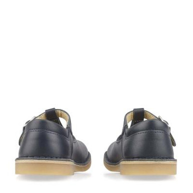 Lottie, Navy leather classic t-bar buckle shoes